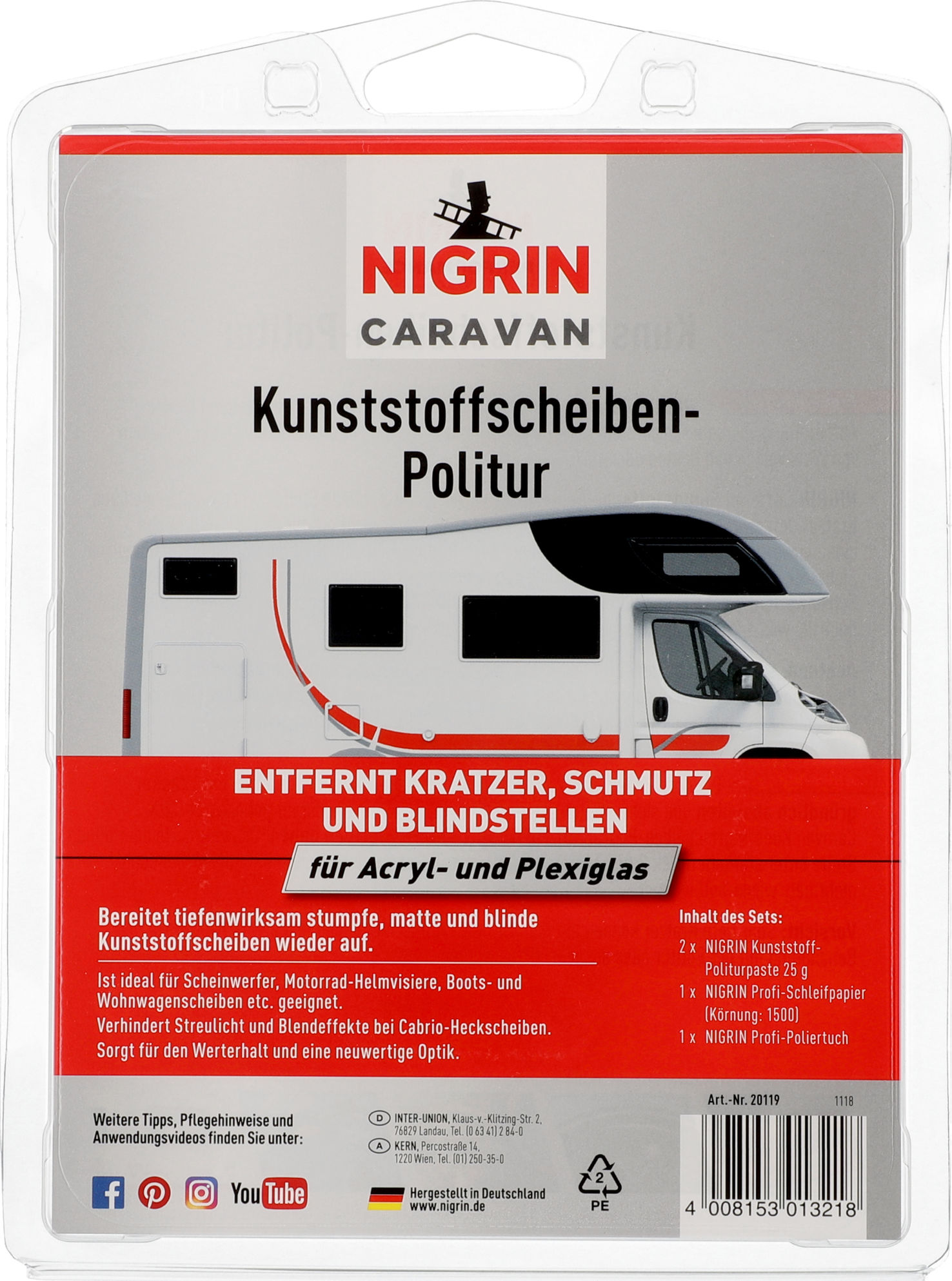 Preview: NIGRIN Caravan Kunststoffscheiben-Politur 2x 25g